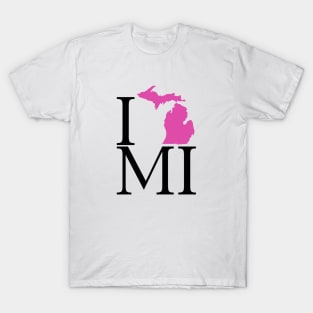 I Love Michigan - Pink T-Shirt